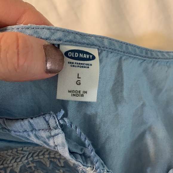 Old Navy size Large Chambray Embroidered Dress - Picture 7 of 11